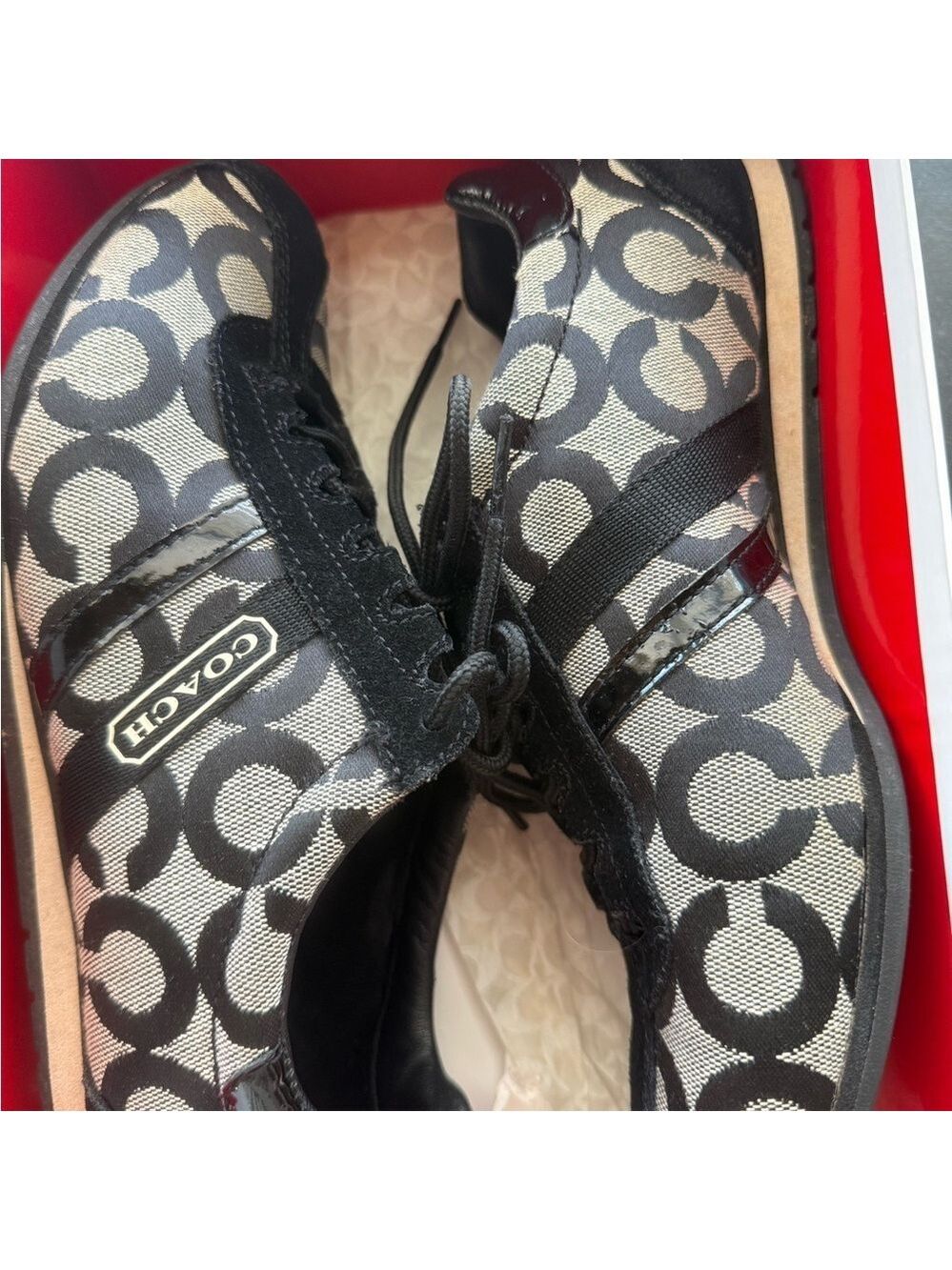 Coach Black and Cream Patterned Sneakers - Picture 9 of 9